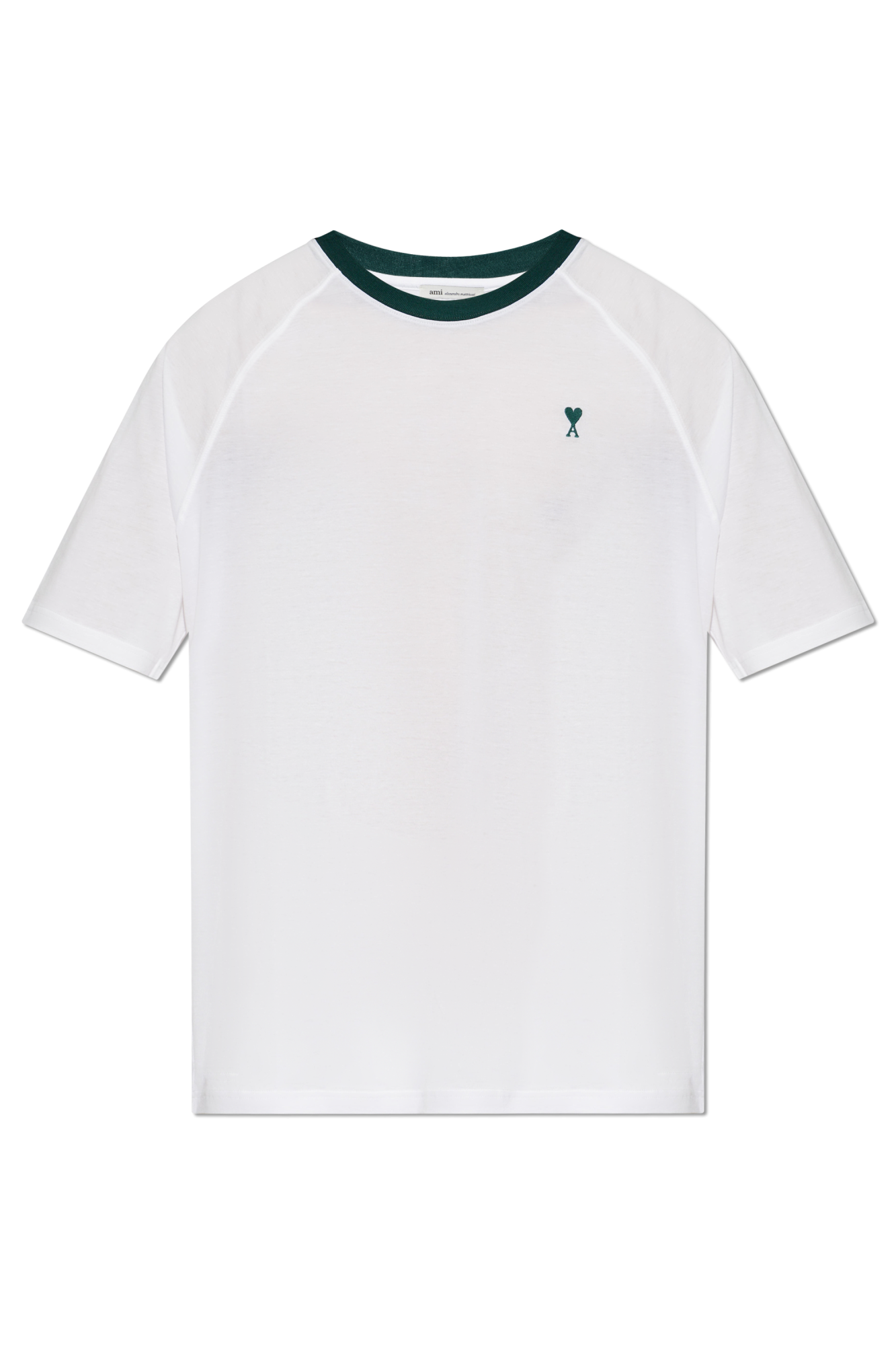 White T-shirt with embroidered logo Ami Alexandre Mattiussi